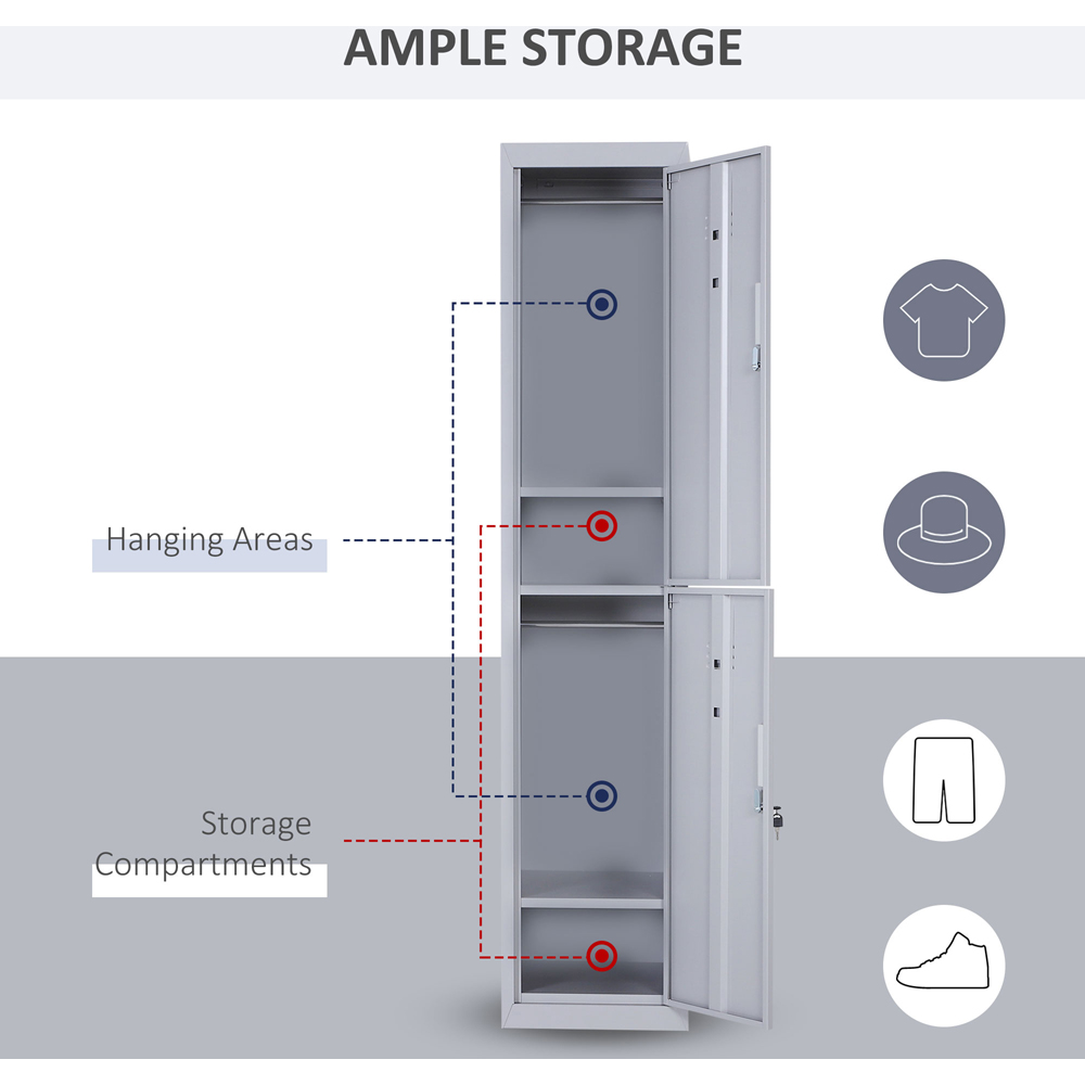 Portland Grey Cabinet Storage Locker with Shelves Image 4