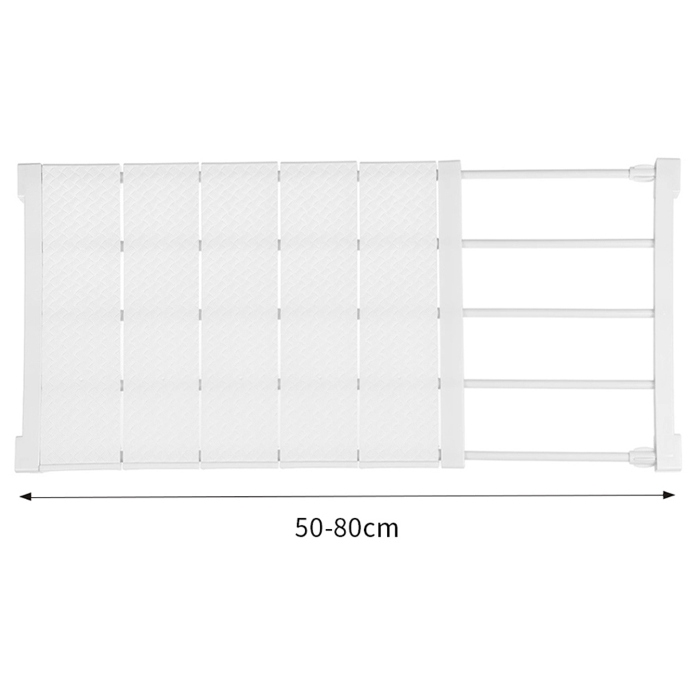 Living And Home CT0025 White Expandable Closet Shelf Divider With Rail 50-80cm Image 4