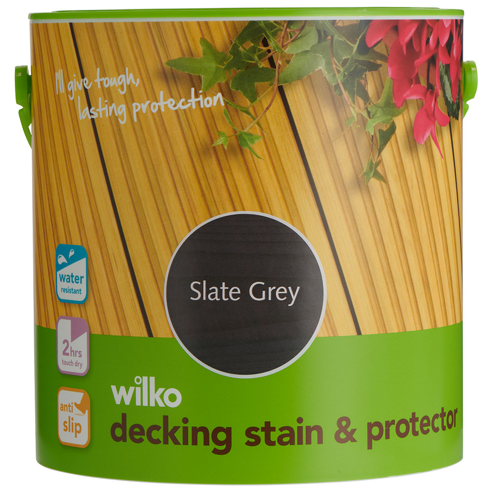 Wilko Anti Slip Slate Grey Decking Stain and Protector 2.5L Image 2