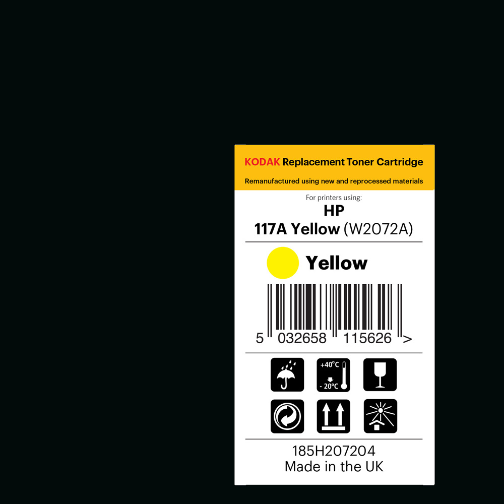 Kodak HP W2072A Yellow Replacement Laser Cartridge Image 2