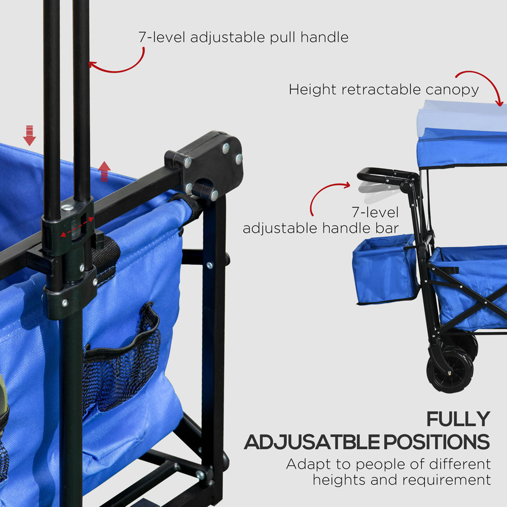 Outsunny Blue Folding Trolley Cart Image 7