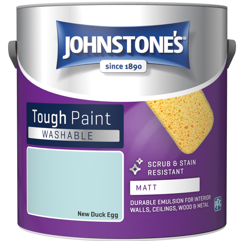 Johnstone's Washable New Duck Egg Matt Emulsion Paint 2.5L Image 2