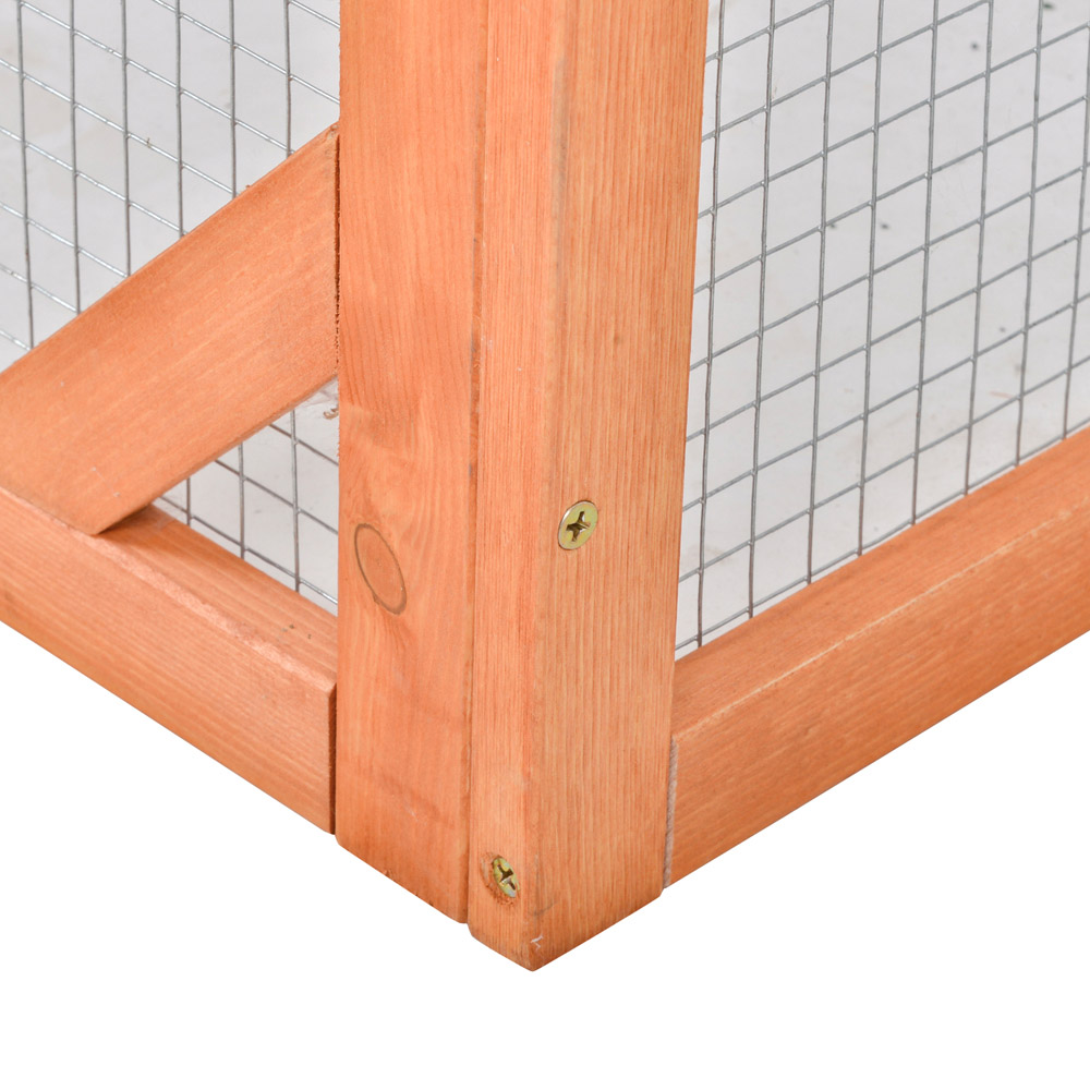 PawHut Wooden Rabbit Hutch with Openable Roof Image 2