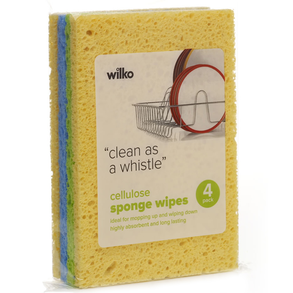 Wilko Cellulose Sponge Wipes 4 pack Image 1
