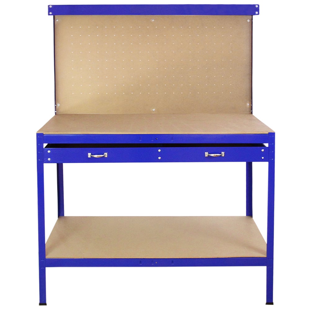 Monster Shop Blue Workbench with Pegboard Image 1