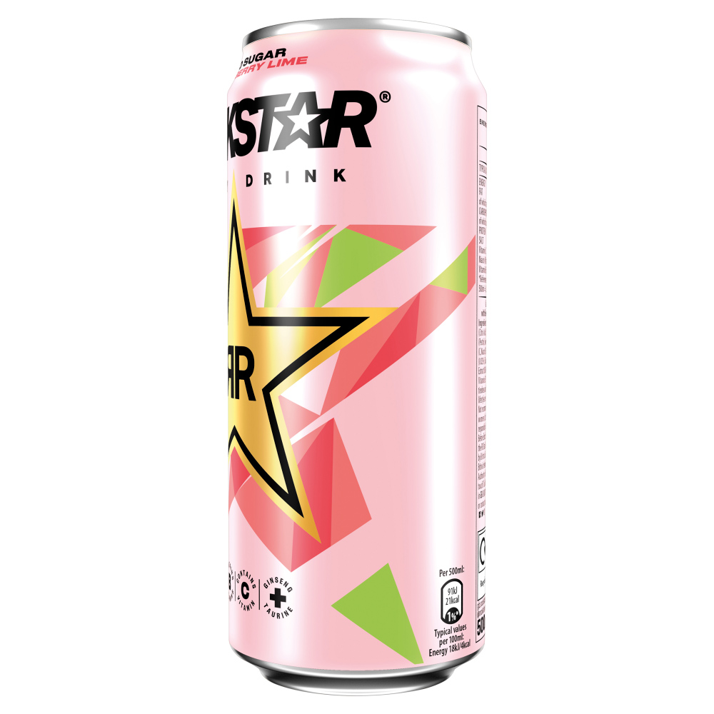 Rockstar Refresh Strawberry Lime Zero Sugar Energy Drink 500ml Image 3