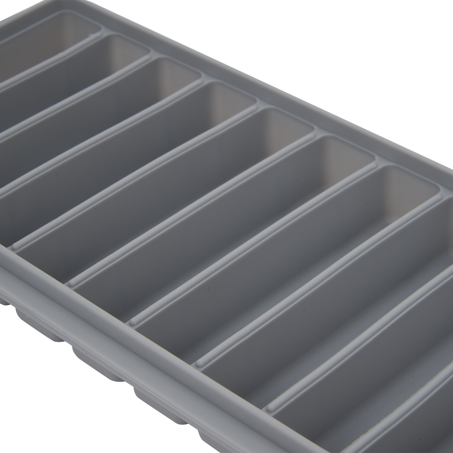 10 Bar Silicone Ice Mould with Lid - Grey Image 2