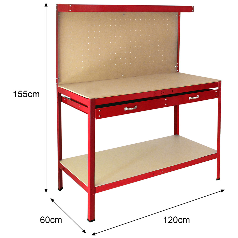 Monster Shop Red Workbench with Pegboard Image 6