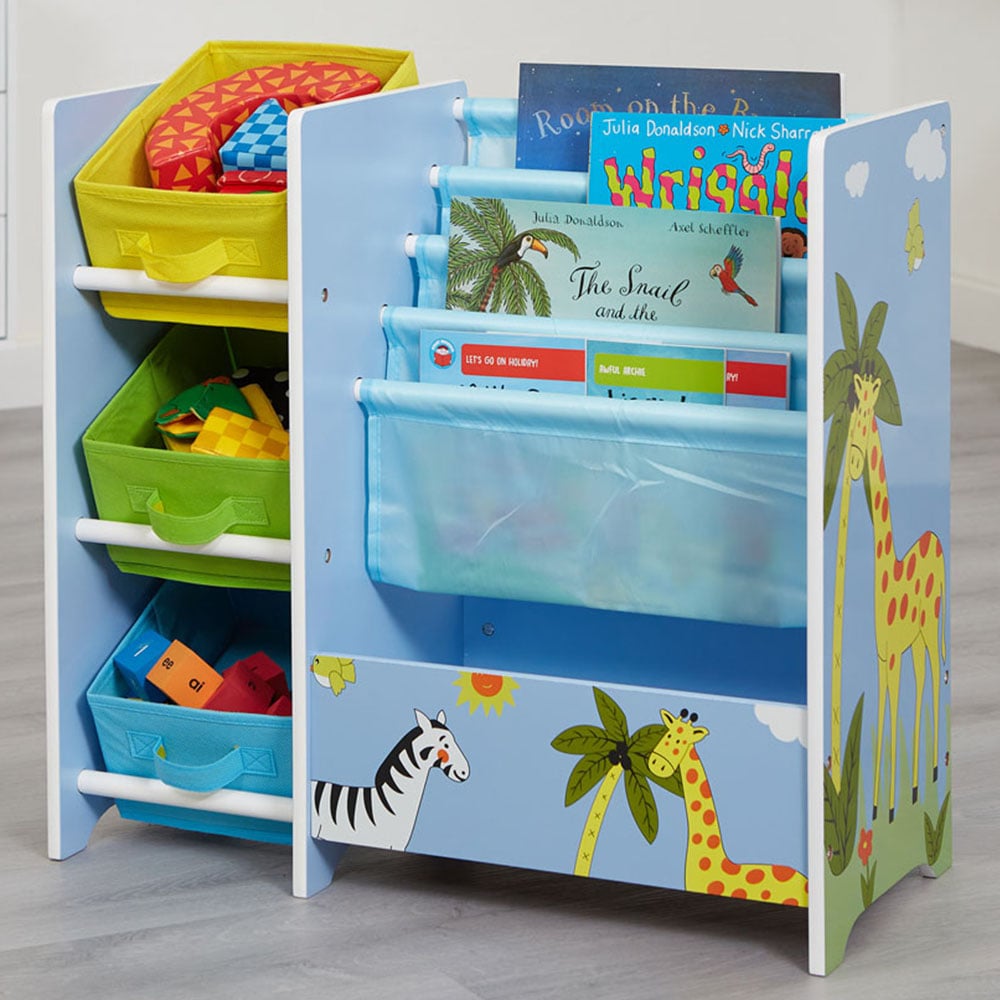 Liberty House Toys Kids Safari Book Display with Storage Boxes Image 1