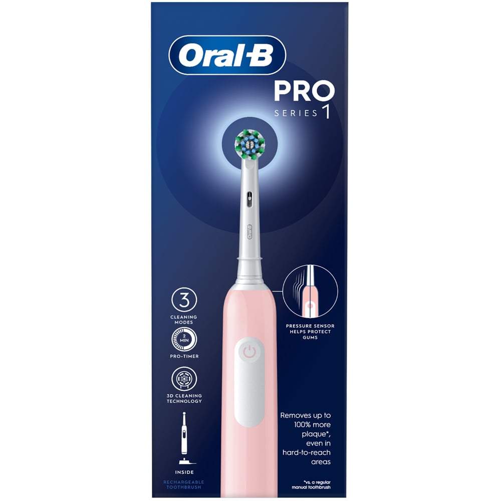 Oral-B Pro Series 1 Cross Action Pink Electric Toothbrush Image 1