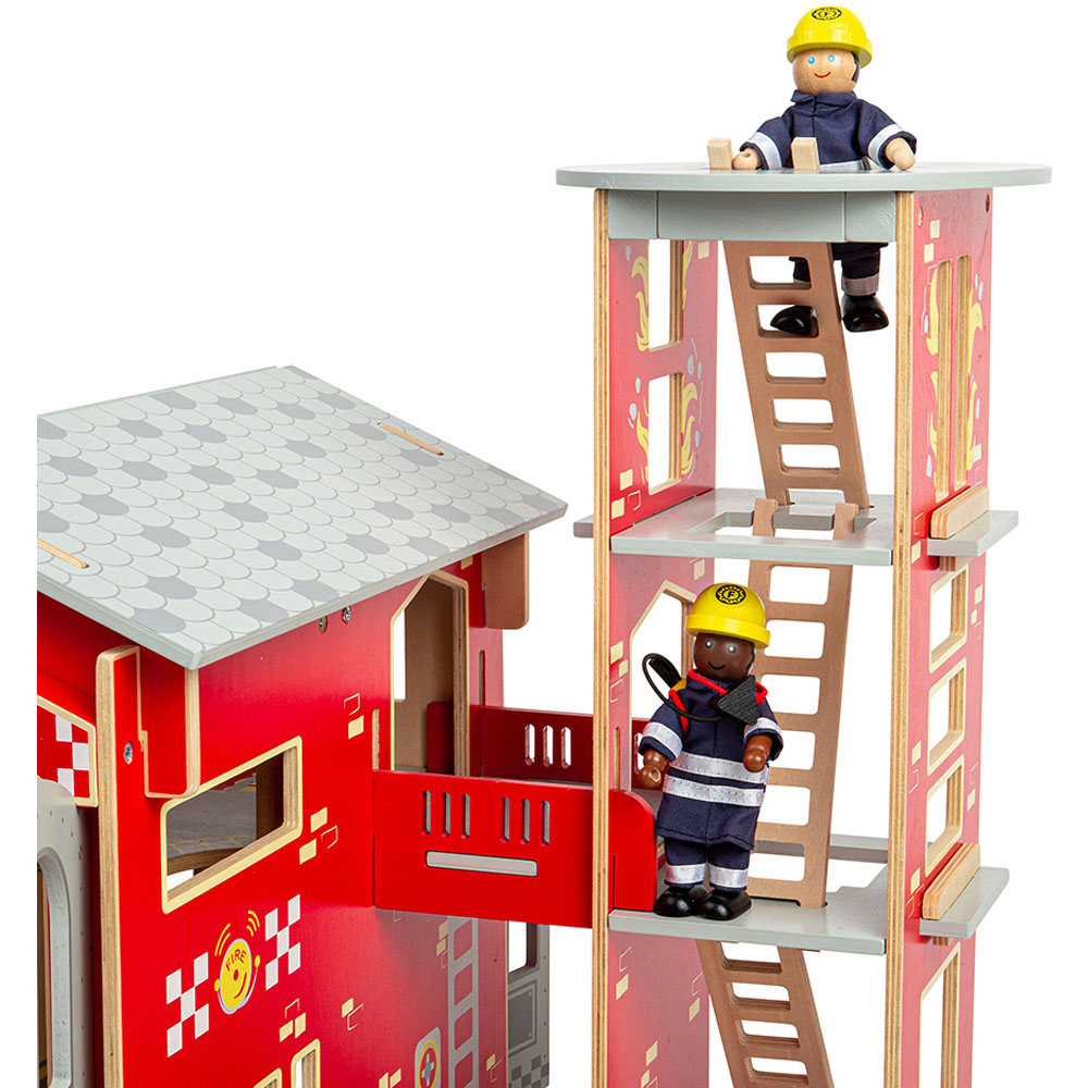 Bigjig Toys Wooden City Fire Station Playset Image 4