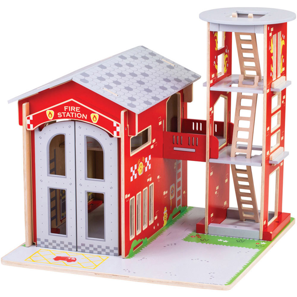 Bigjigs Toys City Fire Station Playset Image 1