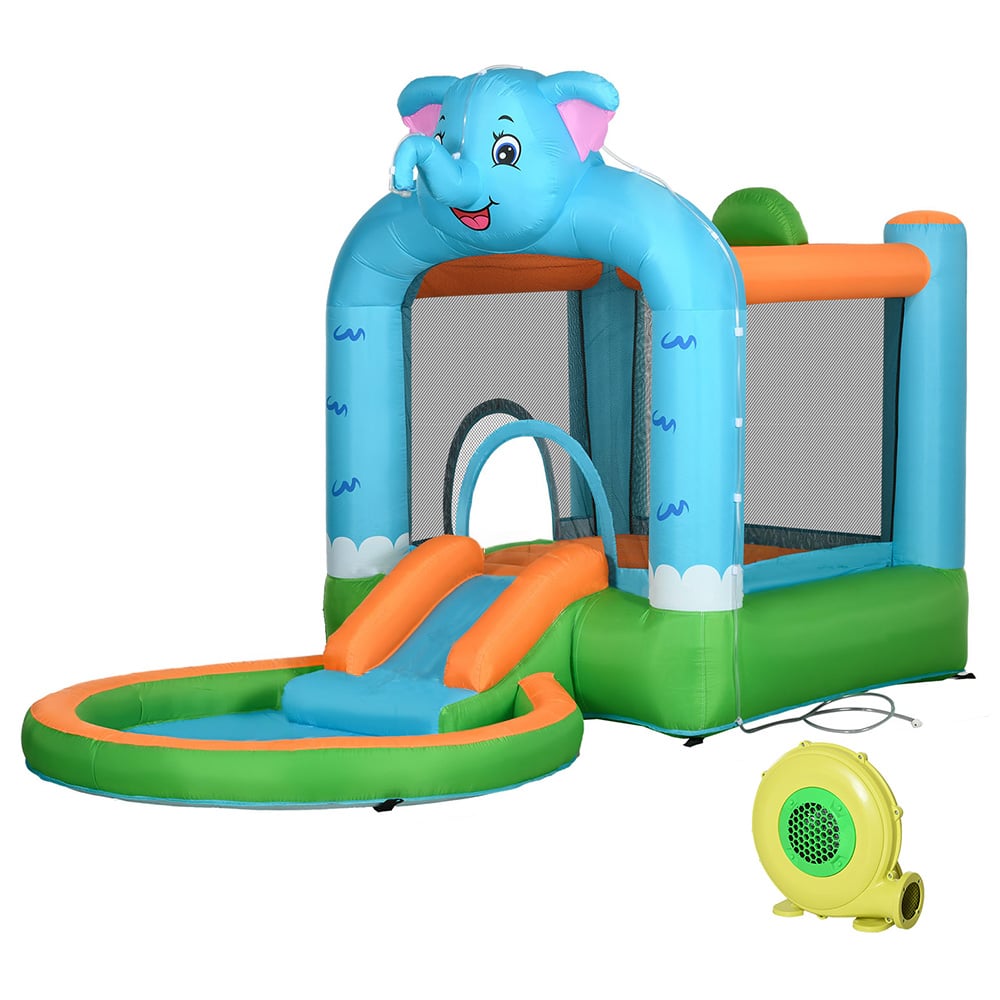 Outsunny 4 in 1 Inflatable Elephant Themed Water Park Image 1