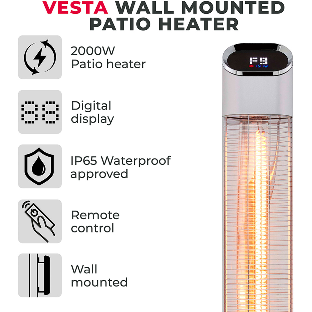 Tower Vesta Wall Mounted Patio Heater 2000W Image 3