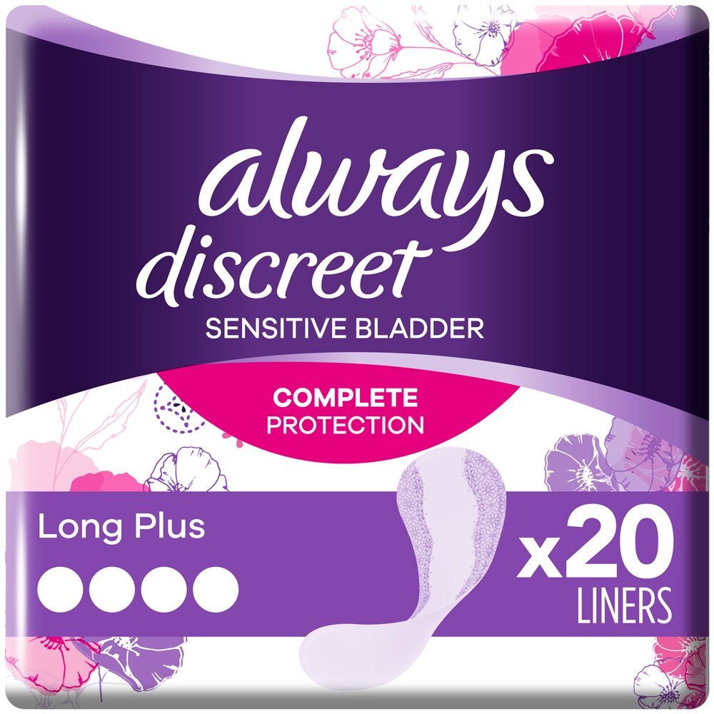 Always Discreet Sensitive Bladder Incontinence Liners Long Plus 20 Pack Image 3