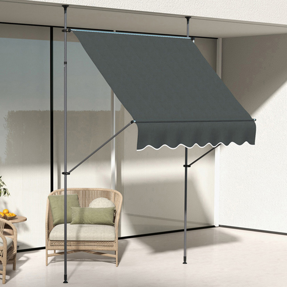 Outsunny Dark Grey Retractable Awning 2 x 1.2m Image 1