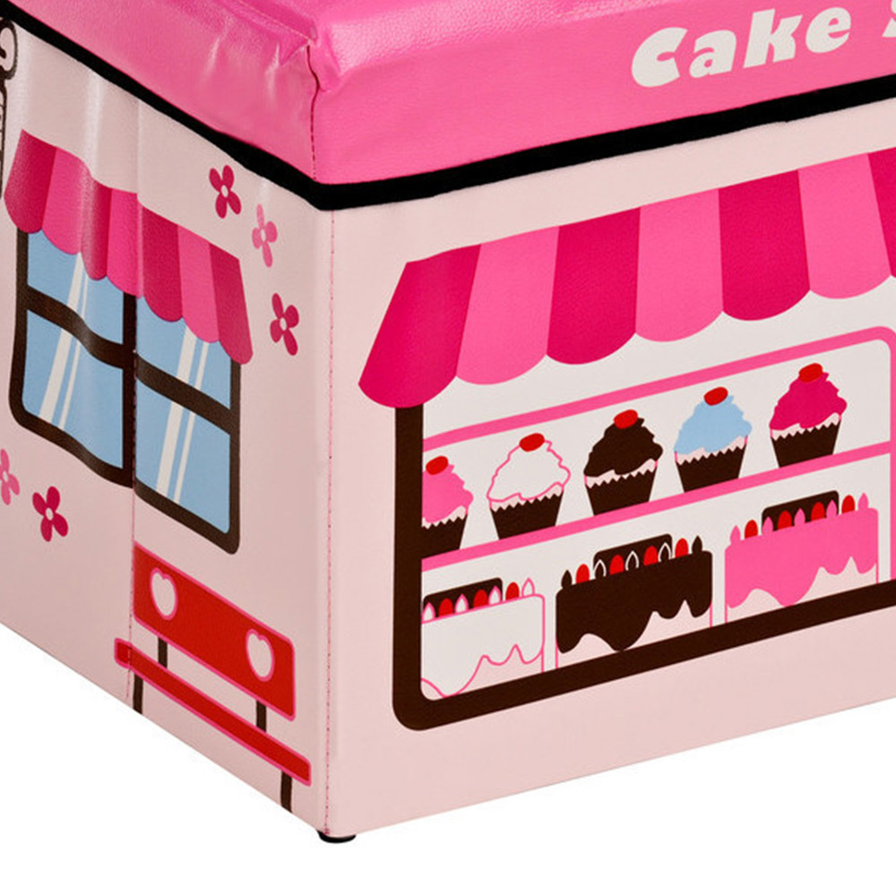 Premier Housewares Pink Cake Shop Storage Box and Seat Image 6