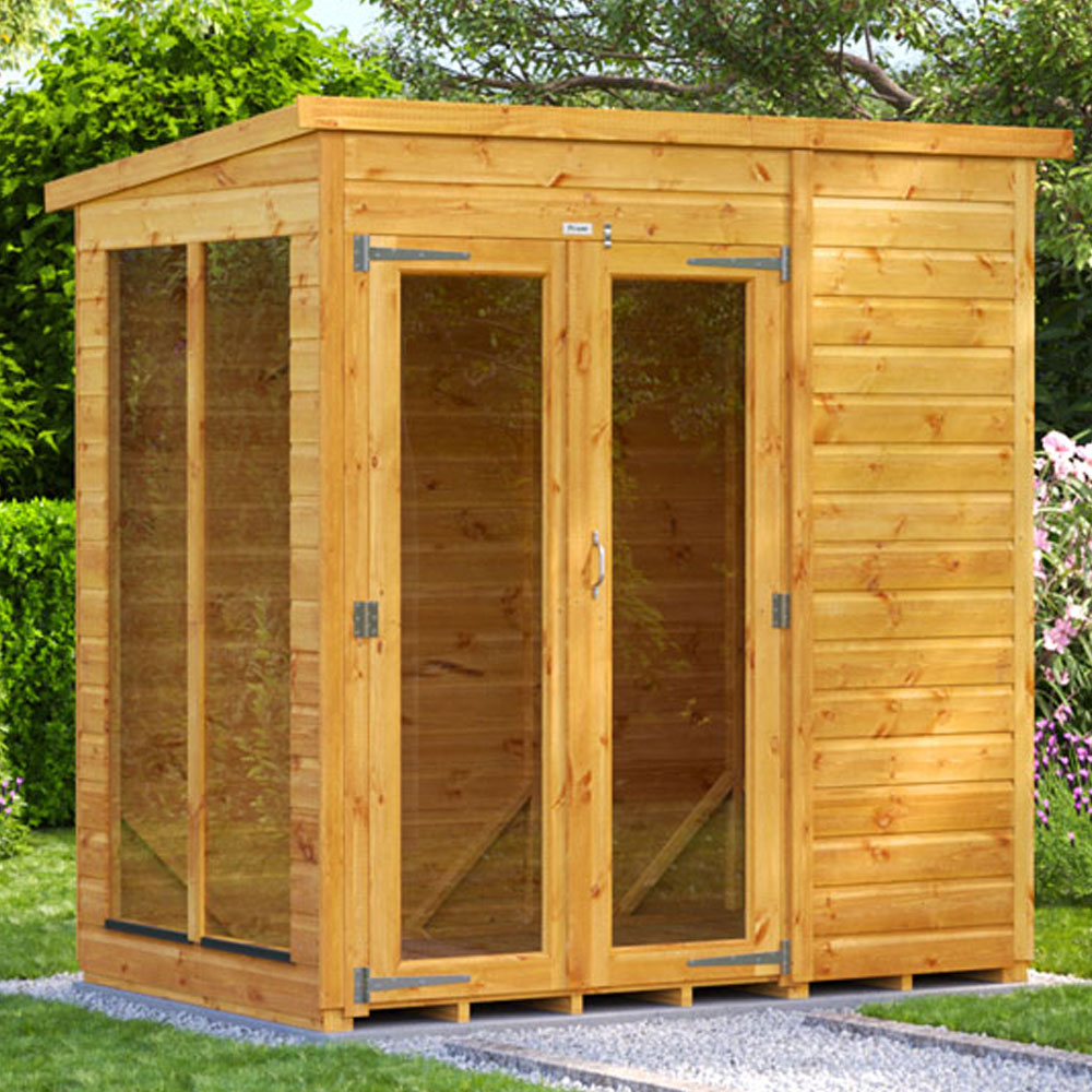 Power Sheds 6 x 4ft Double Door Pent Traditional Summerhouse Image 2