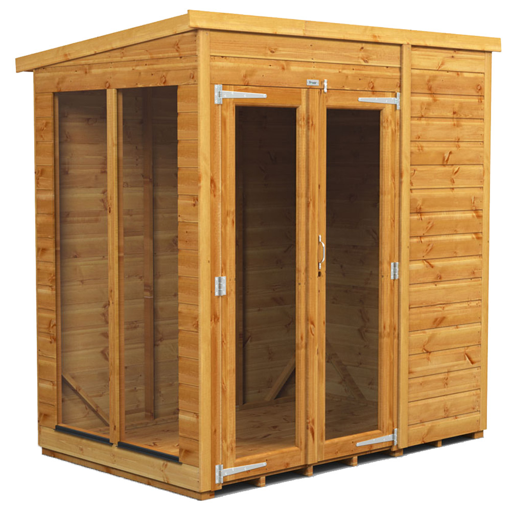 Power Sheds 6 x 4ft Double Door Pent Traditional Summerhouse Image 1