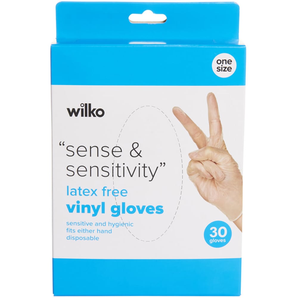 Wilko Latex Free Vinyl Disposable Gloves 30 pack Image 1