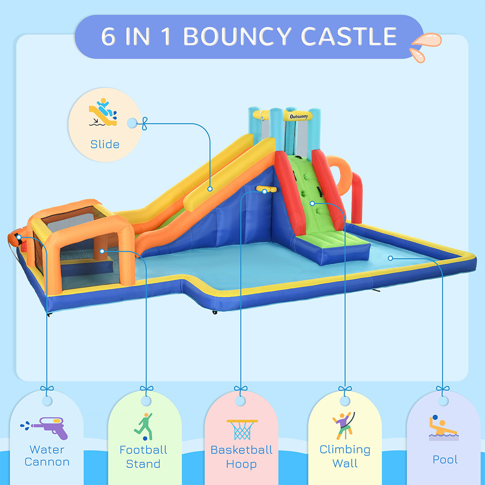 Outsunny 6 in 1 Kids Bouncy Castle with Blower Image 5