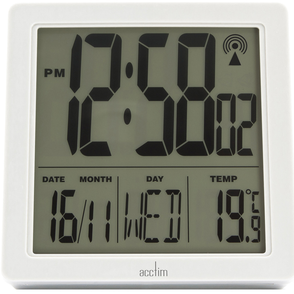 Acctim Varsity White Radio Controlled Alarm Clock Image 1