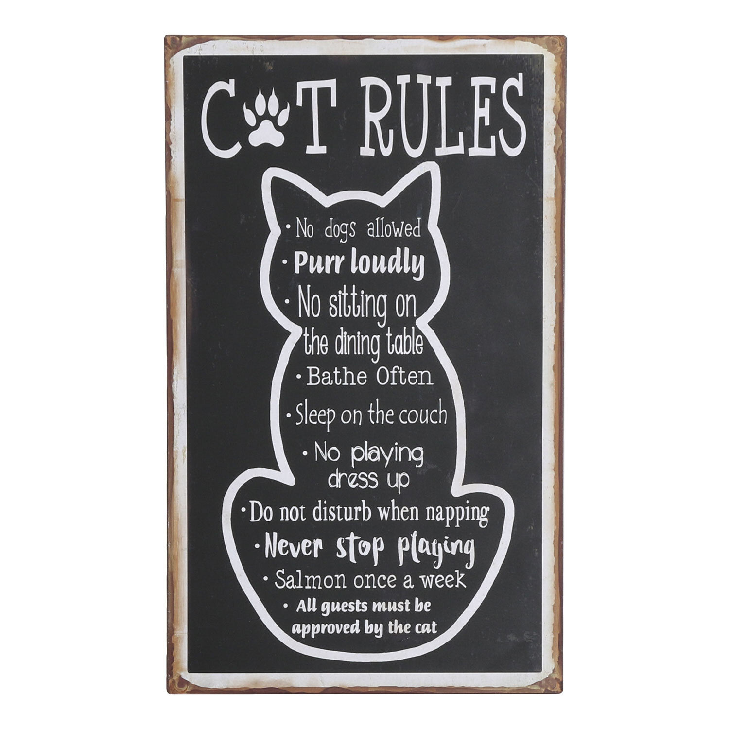 Pet Rules Metal Plaque Image 1