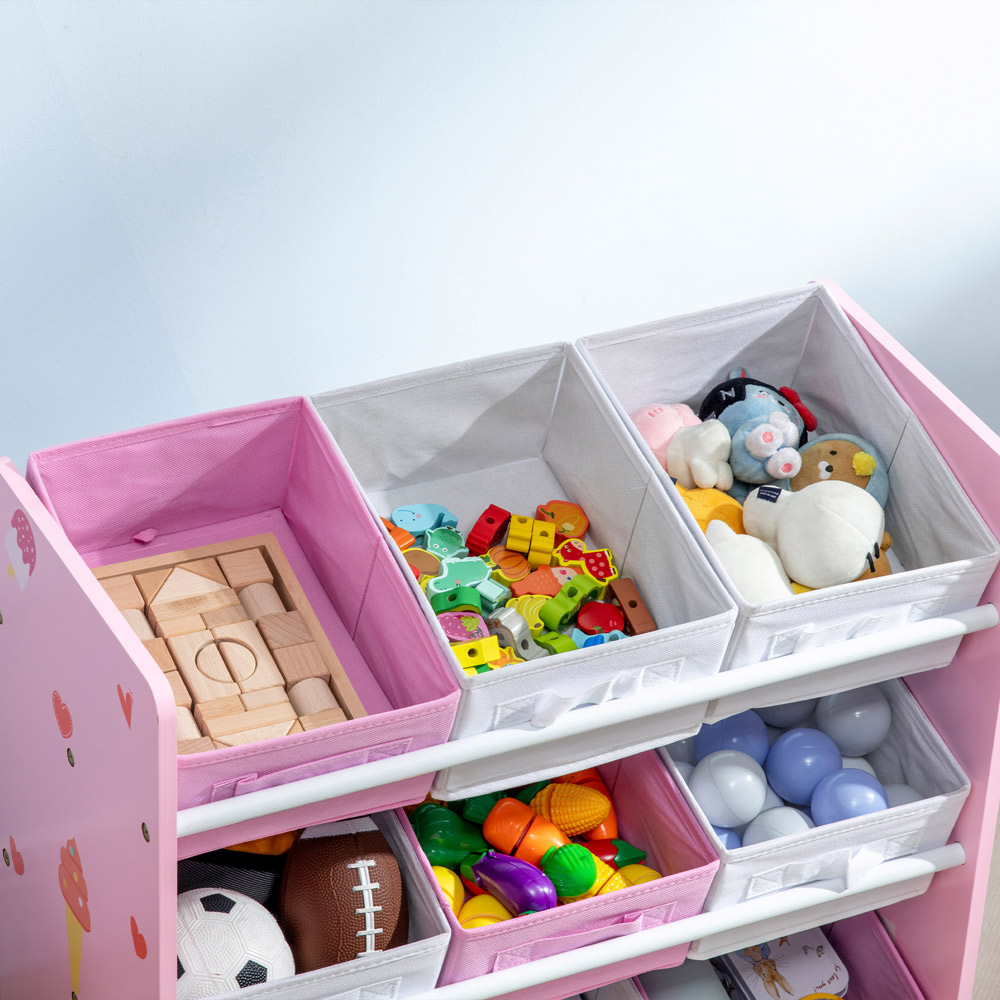 Playful Haven Pink 9 Baskets Kids Storage Unit Image 3