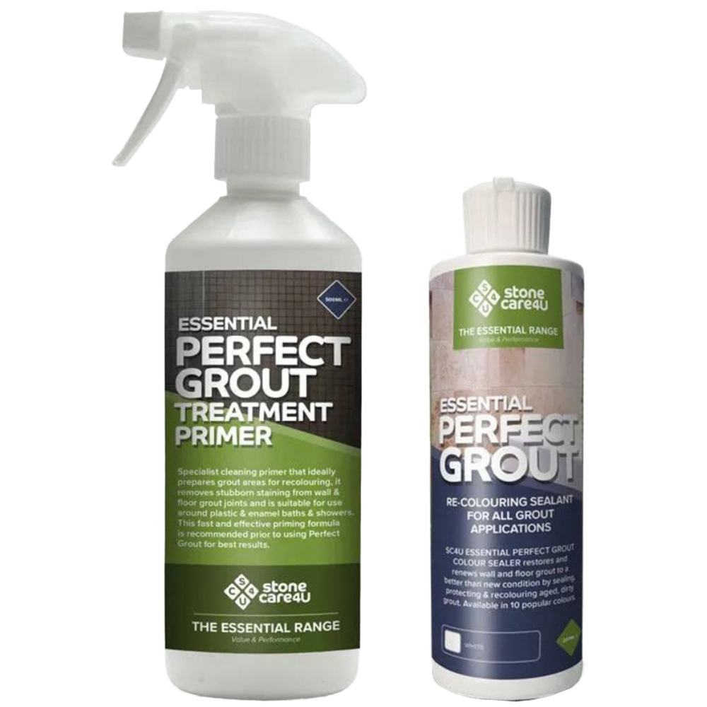 Stonecare4U Essential White Perfect Grout Sealer 237ml and Primer 500ml Bundle Image 1