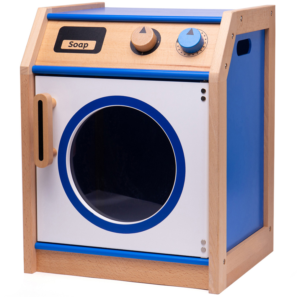 Tidlo Kids Blue Wooden Toy Washing Machine Image 1