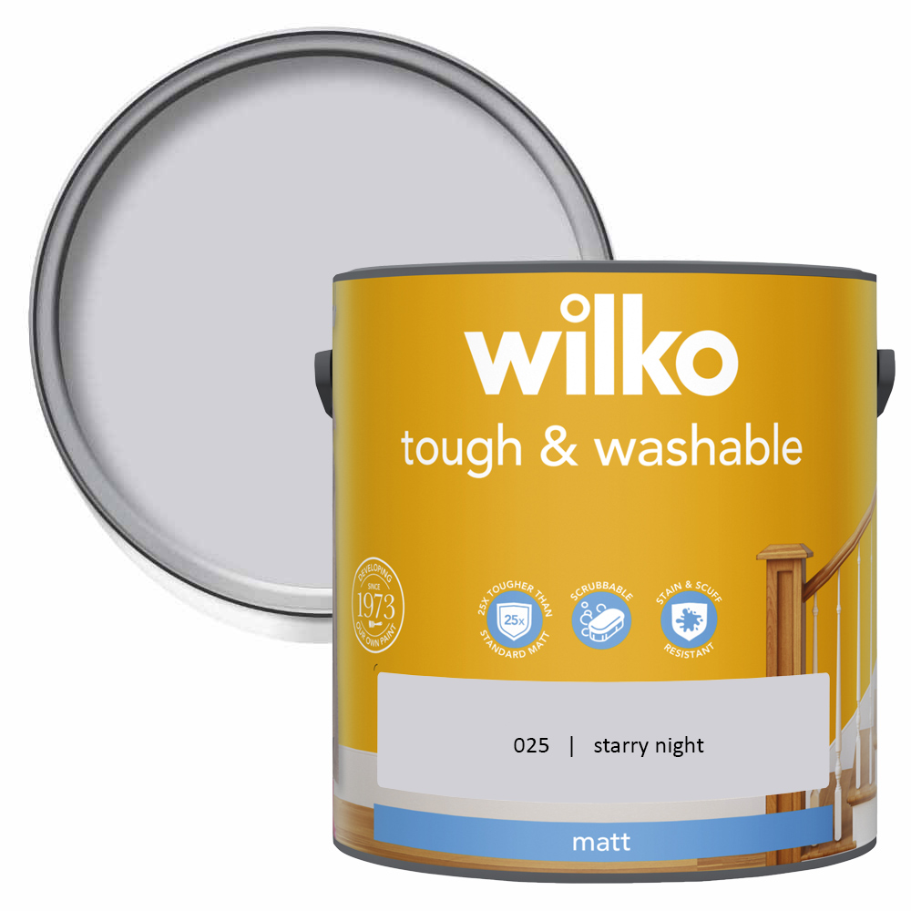 Wilko Tough & Washable Starry Night Emulsion Paint 2.5L Image 1