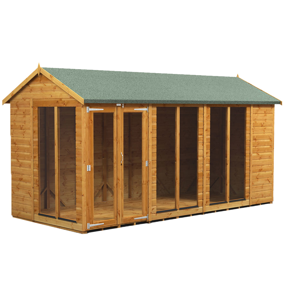 Power Sheds 14 x 6ft Double Door Apex Traditional Summerhouse Image 1