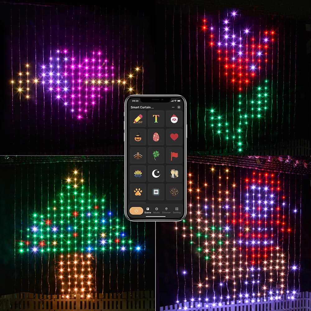 ENER-J Smart RGB Curtain Fairy Lights 2 x 2m Image 2
