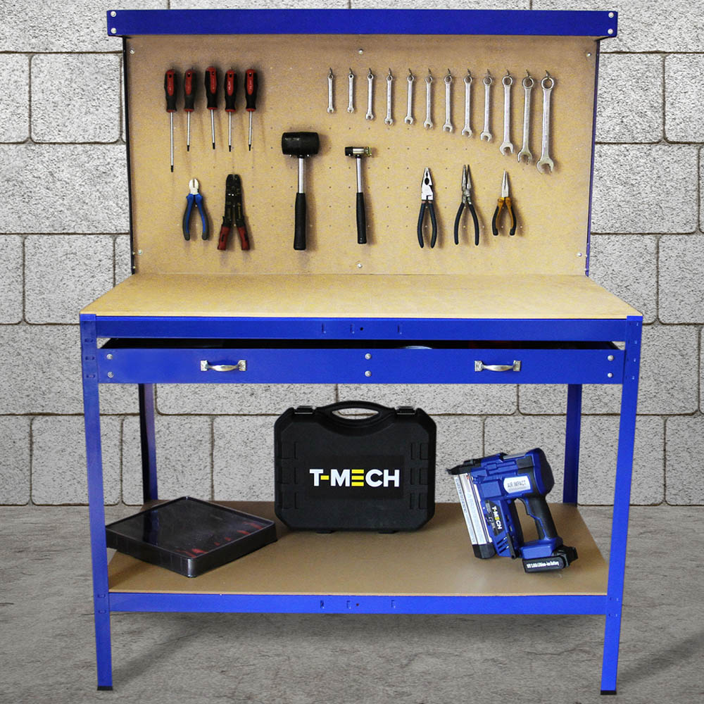 Monster Shop Blue Workbench with Pegboard Image 2