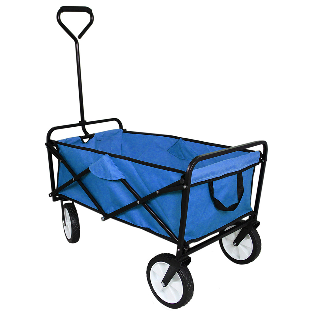 Foldable Garden Cart Wagon - Blue Image 1