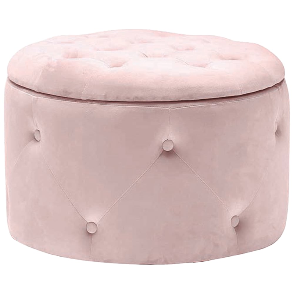 Cleo Pink Storage Pouffe Image 2