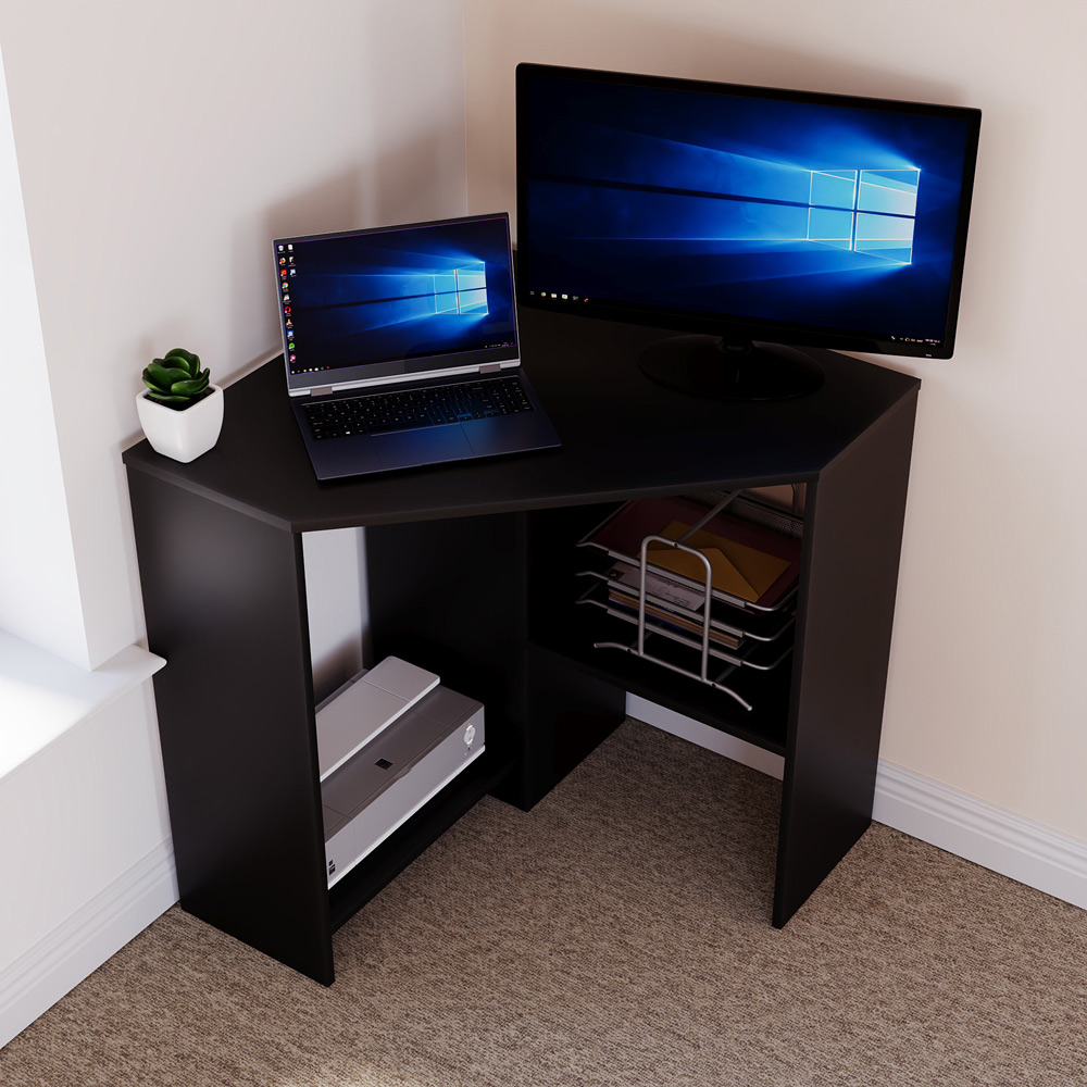 Vida Designs Hetton Corner Computer Desk Black Image 4