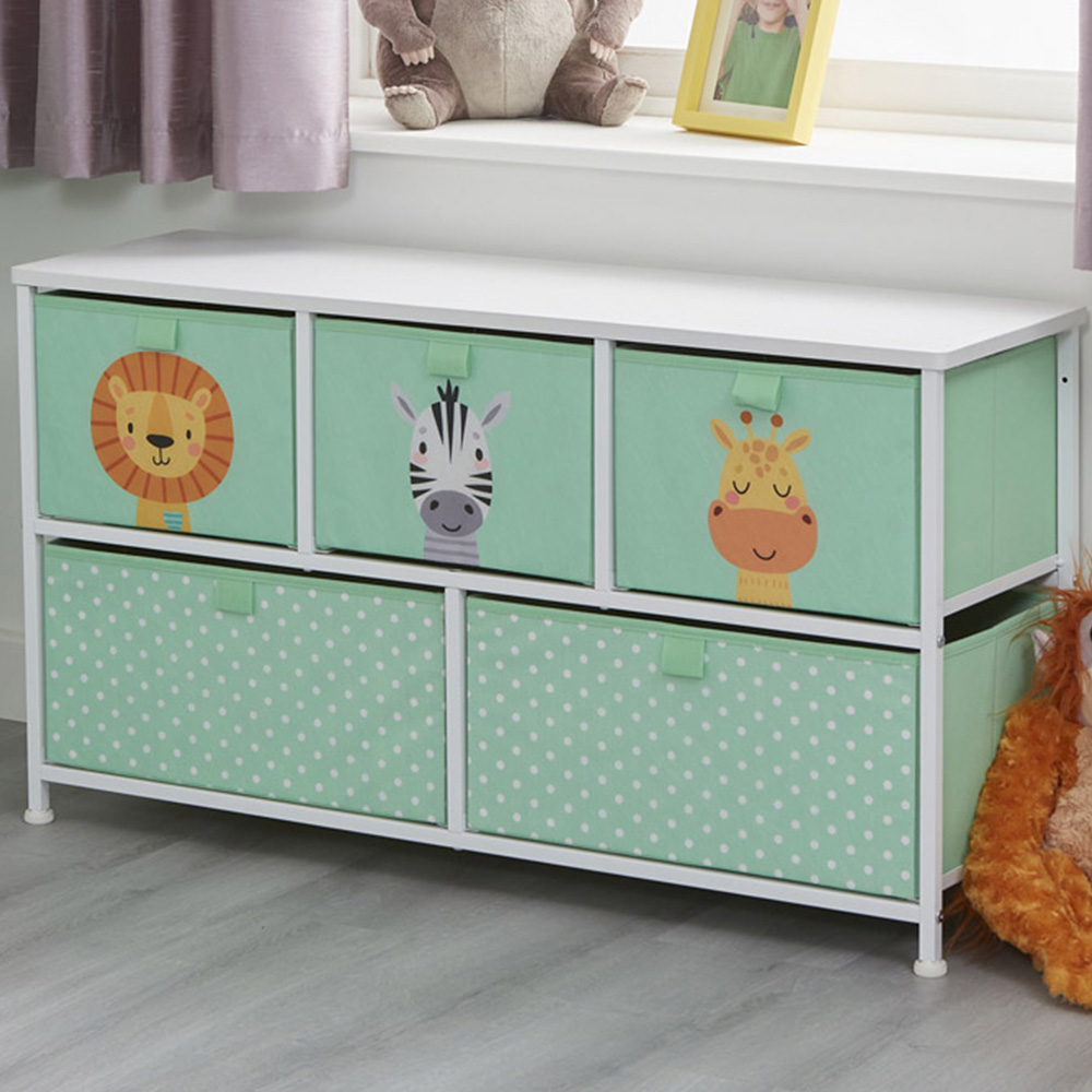 Liberty House Toys Kids Jungle 5 Drawer Storage Chest Image 1