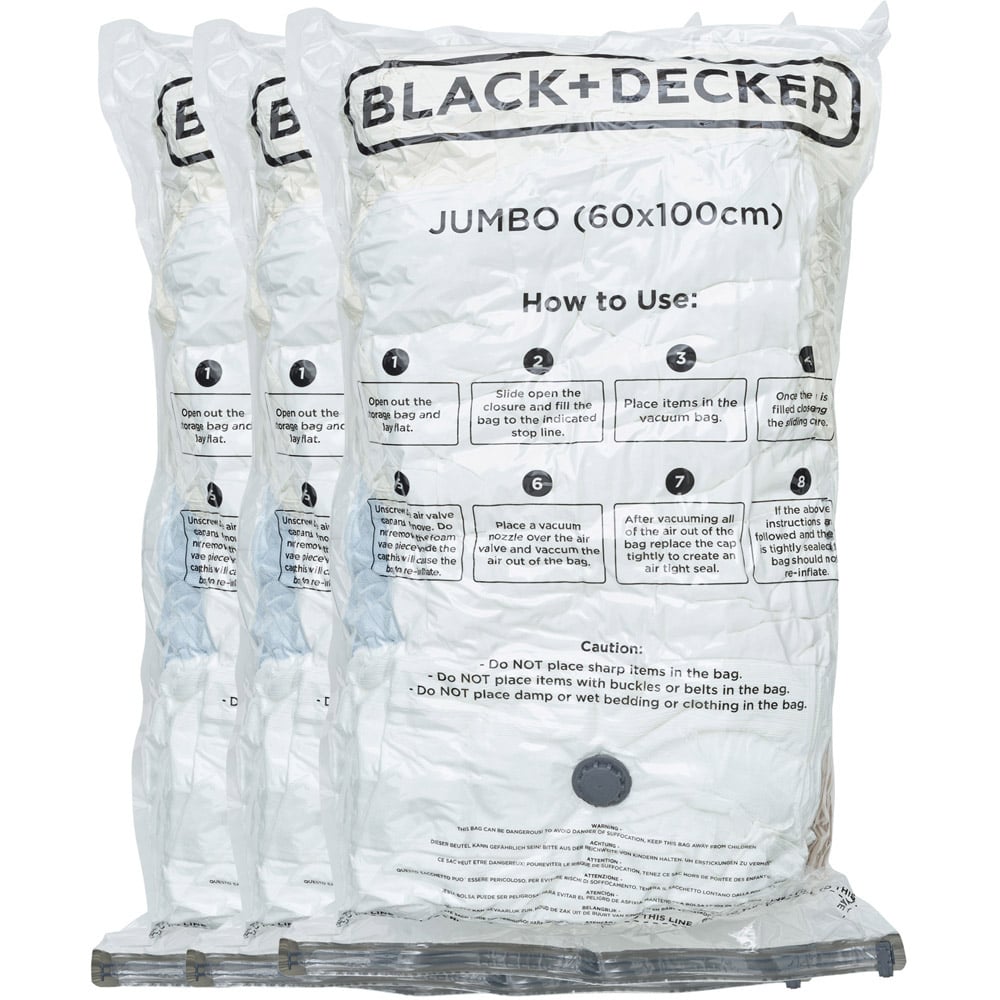 Black + Decker Extra Large Vacuum Storage Bag 3 Pack Image 1