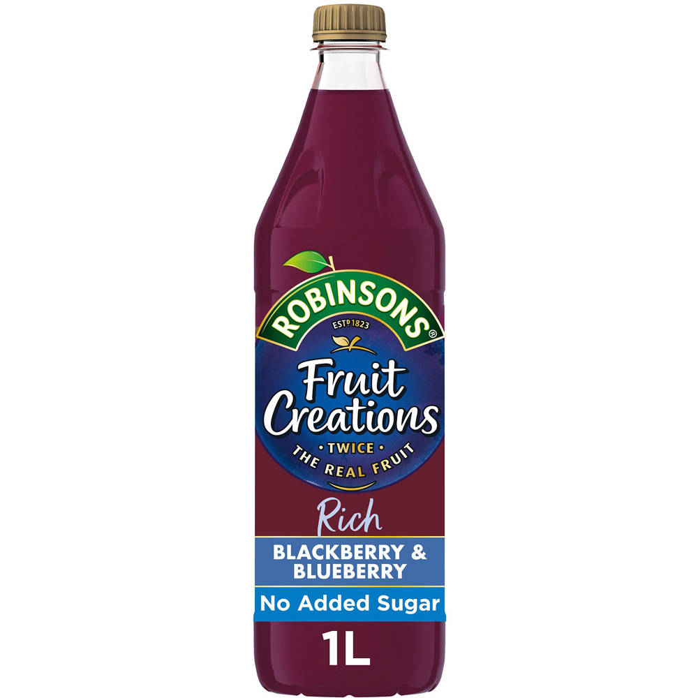 Robinsons Fruit Creations Blackberry and Blueberry No Added Sugar Squash 1L Image 1