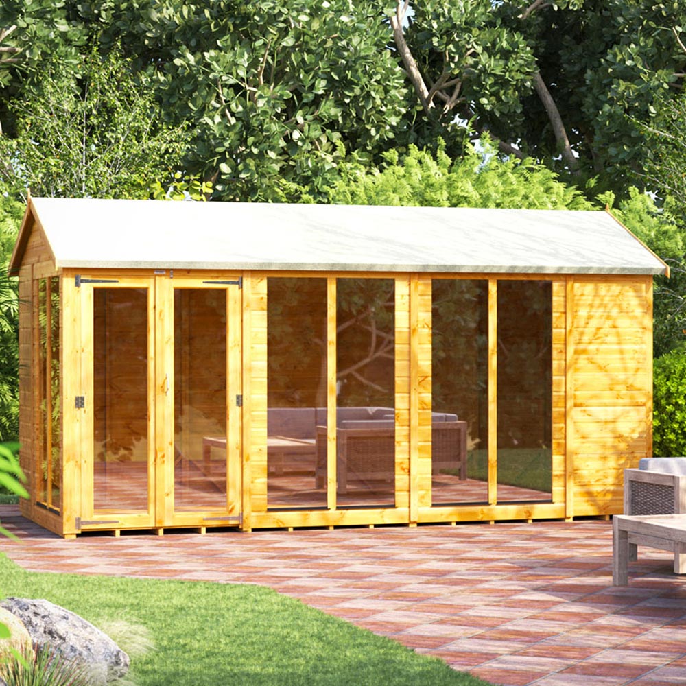 Power Sheds 14 x 6ft Double Door Apex Traditional Summerhouse Image 2