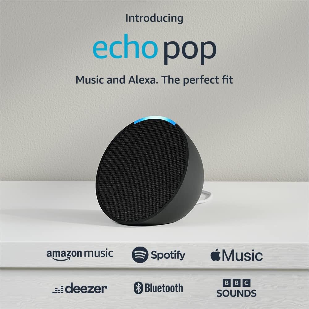 Amazon Echo Pop Smart Speaker with Alexa Black Image 2
