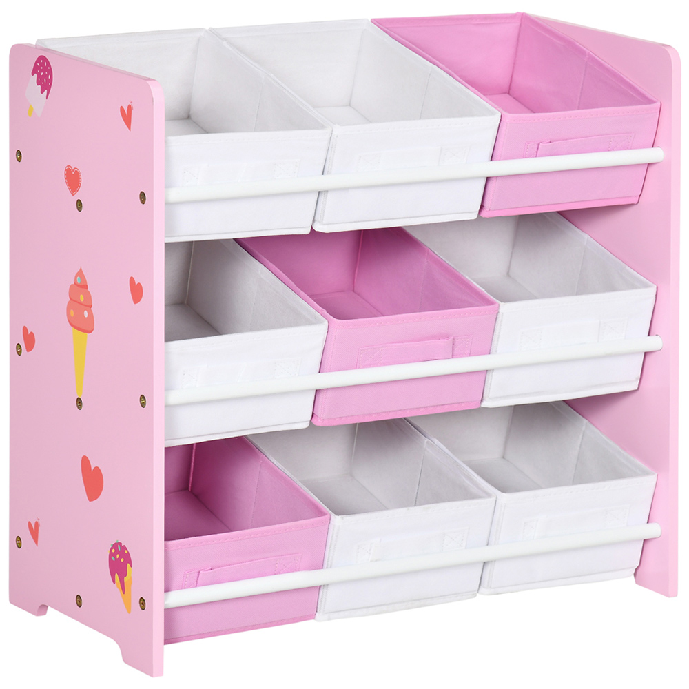 Playful Haven Pink 9 Baskets Kids Storage Unit Image 2