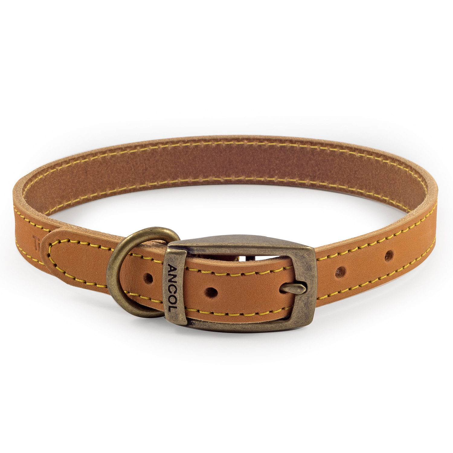 Ancol Timberwolf Leather Dog Collar - Mustard / 4 Image