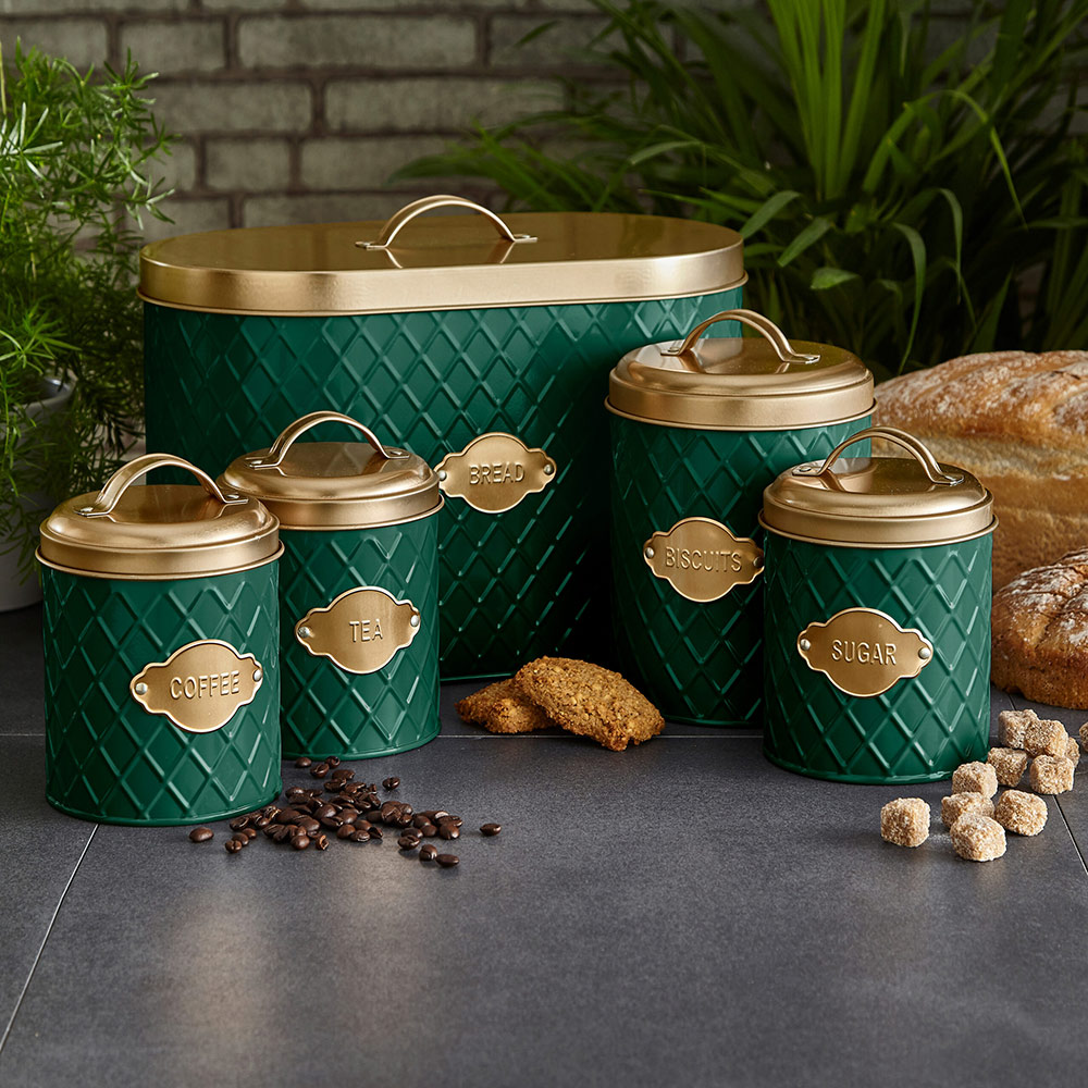 Neo Embossed 5 Piece Kitchen Canister Set Image 2