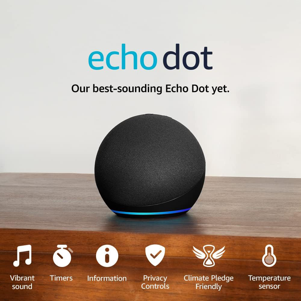 Amazon Echo Dot Smart Speaker with Alexa Charcoal Image 2