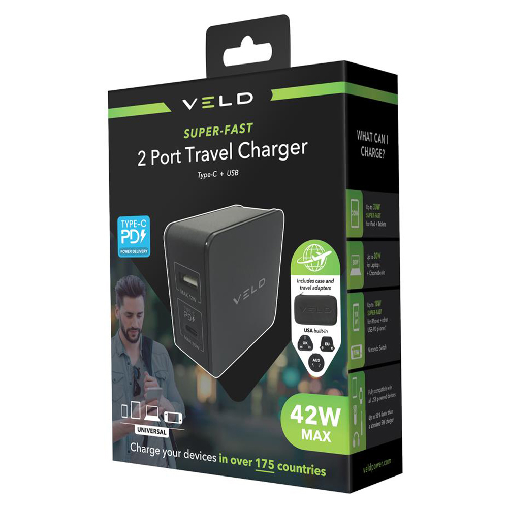 Veld Super Fast 2 Port Travel Charger 42W Image 1