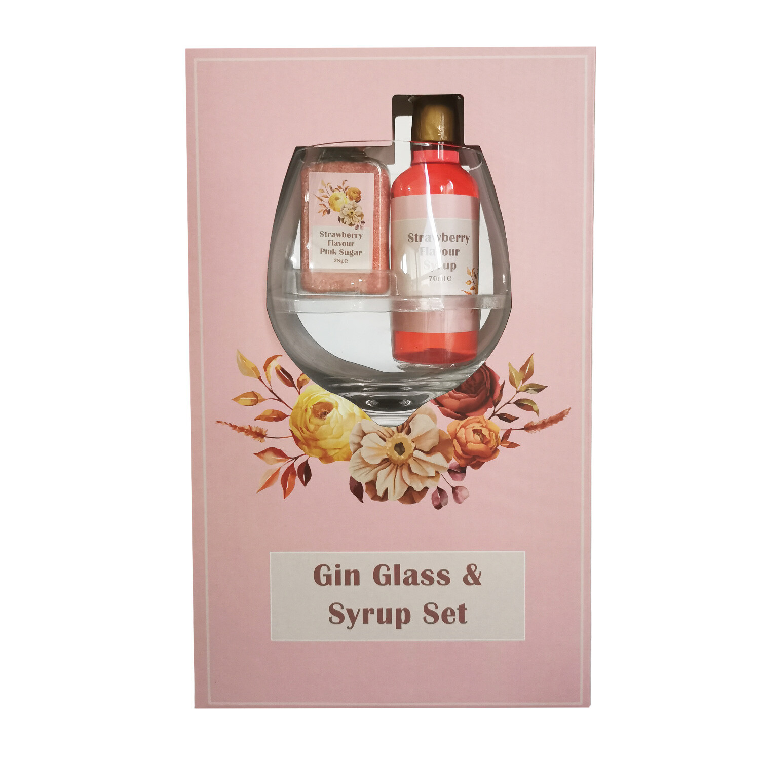Gin Glass & Syrup Set - Pink Image