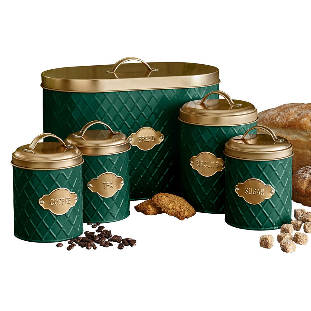 Neo Embossed 5 Piece Kitchen Canister Set Image 1