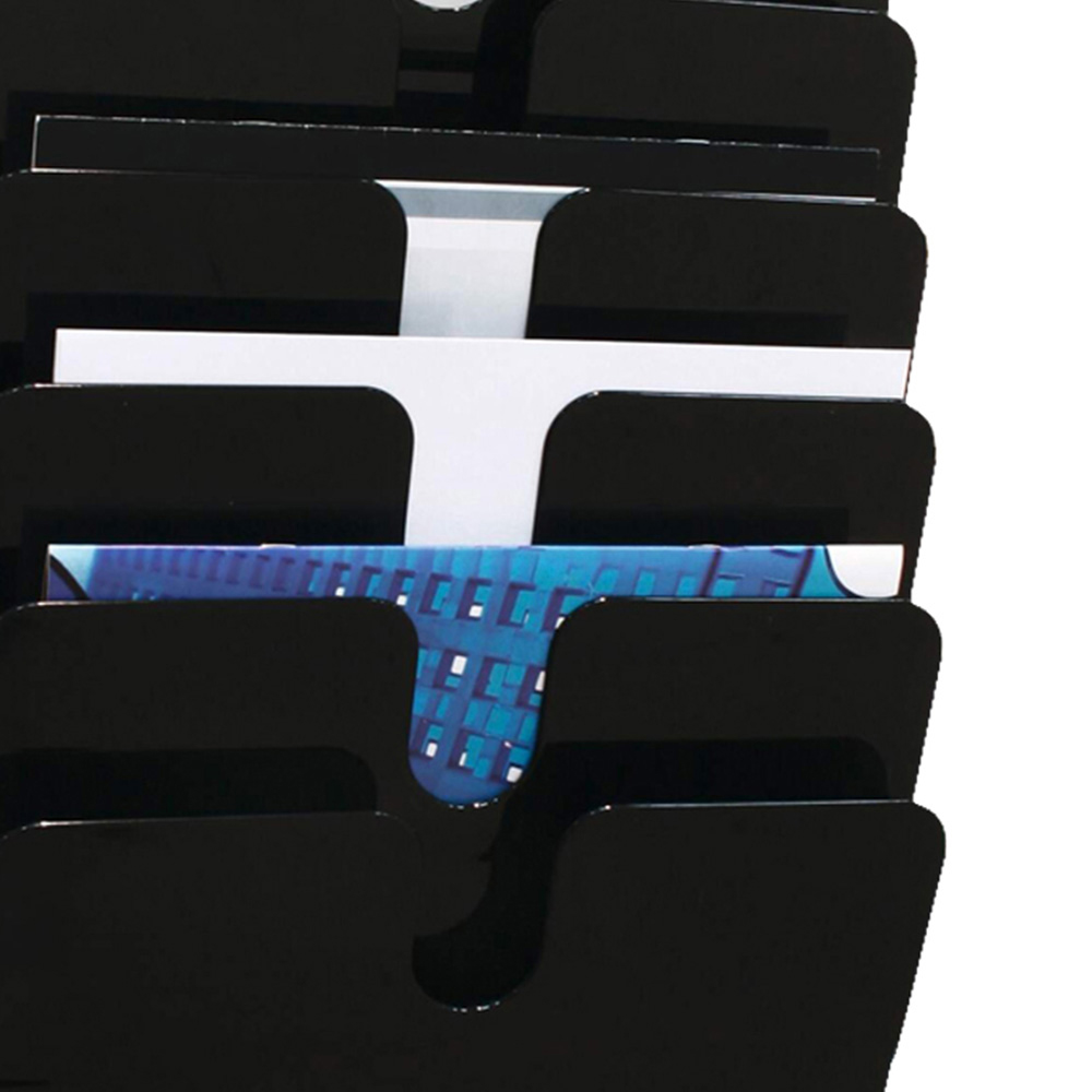 Durable FLEXIPLUS 6 Slot A4 Landscape Black Wall Mounted Literature Holder Image 3